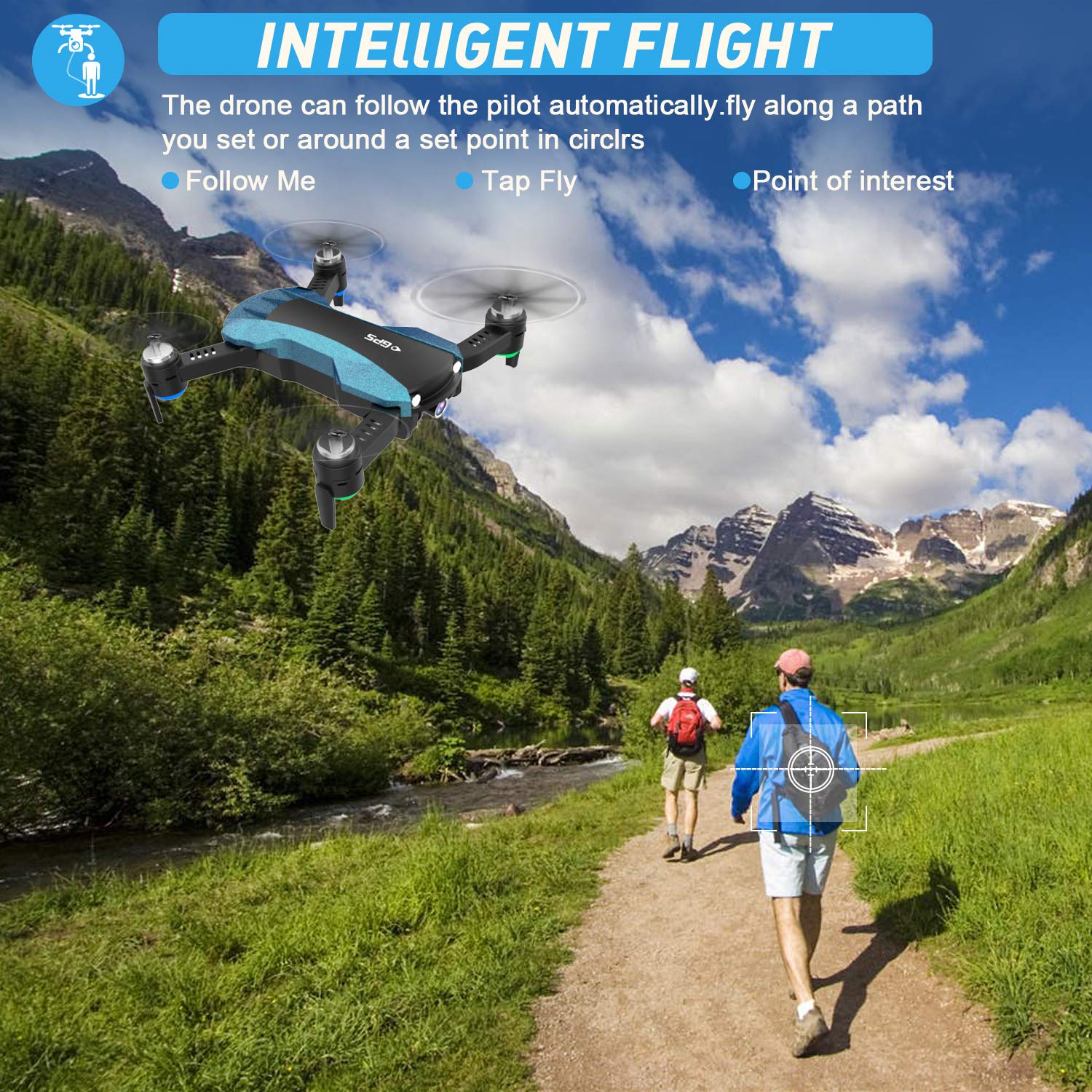 HUKKKYVIT Foldable GPS Drone Intelligent Flight