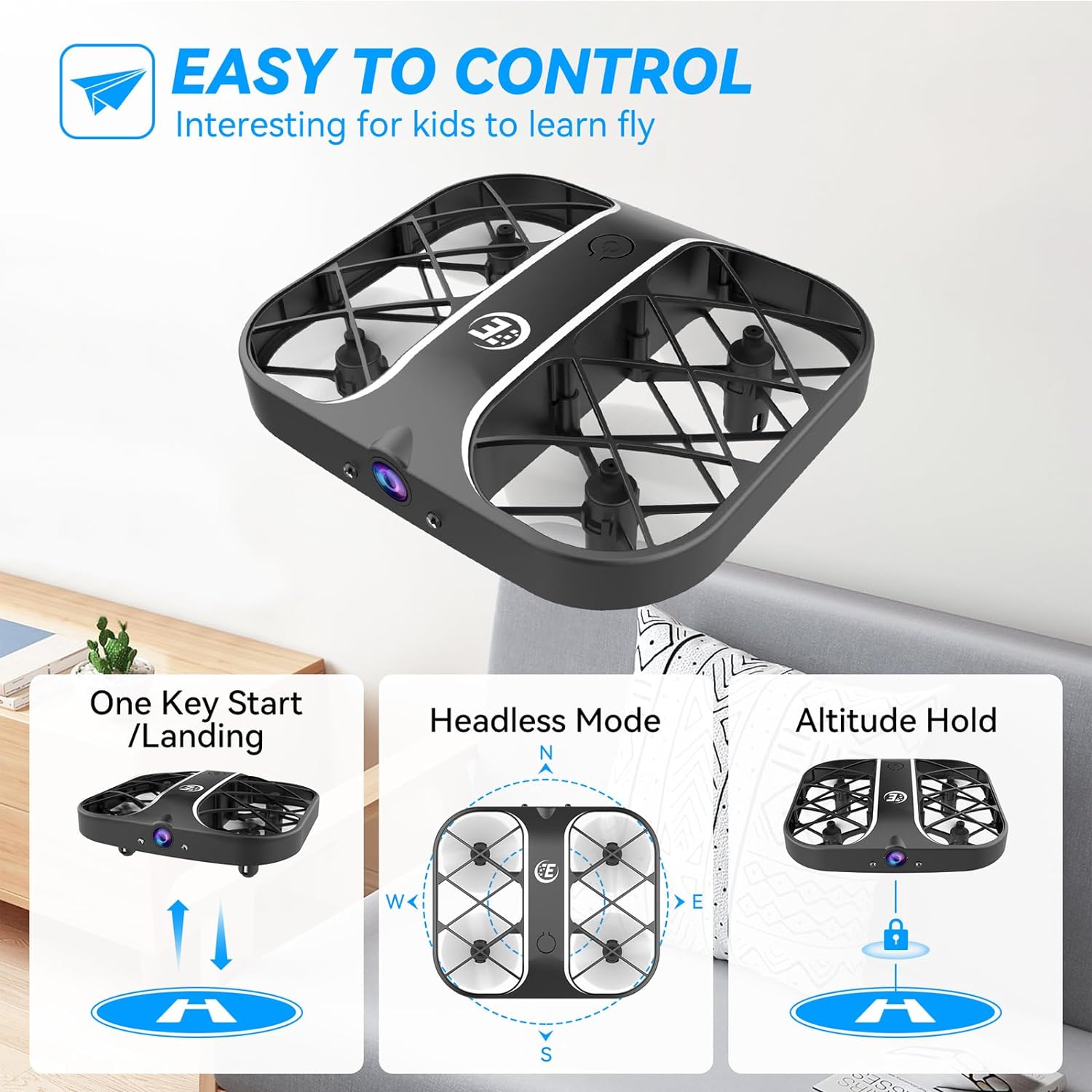 Eluhito Drone Easy To Control Drone For Kids